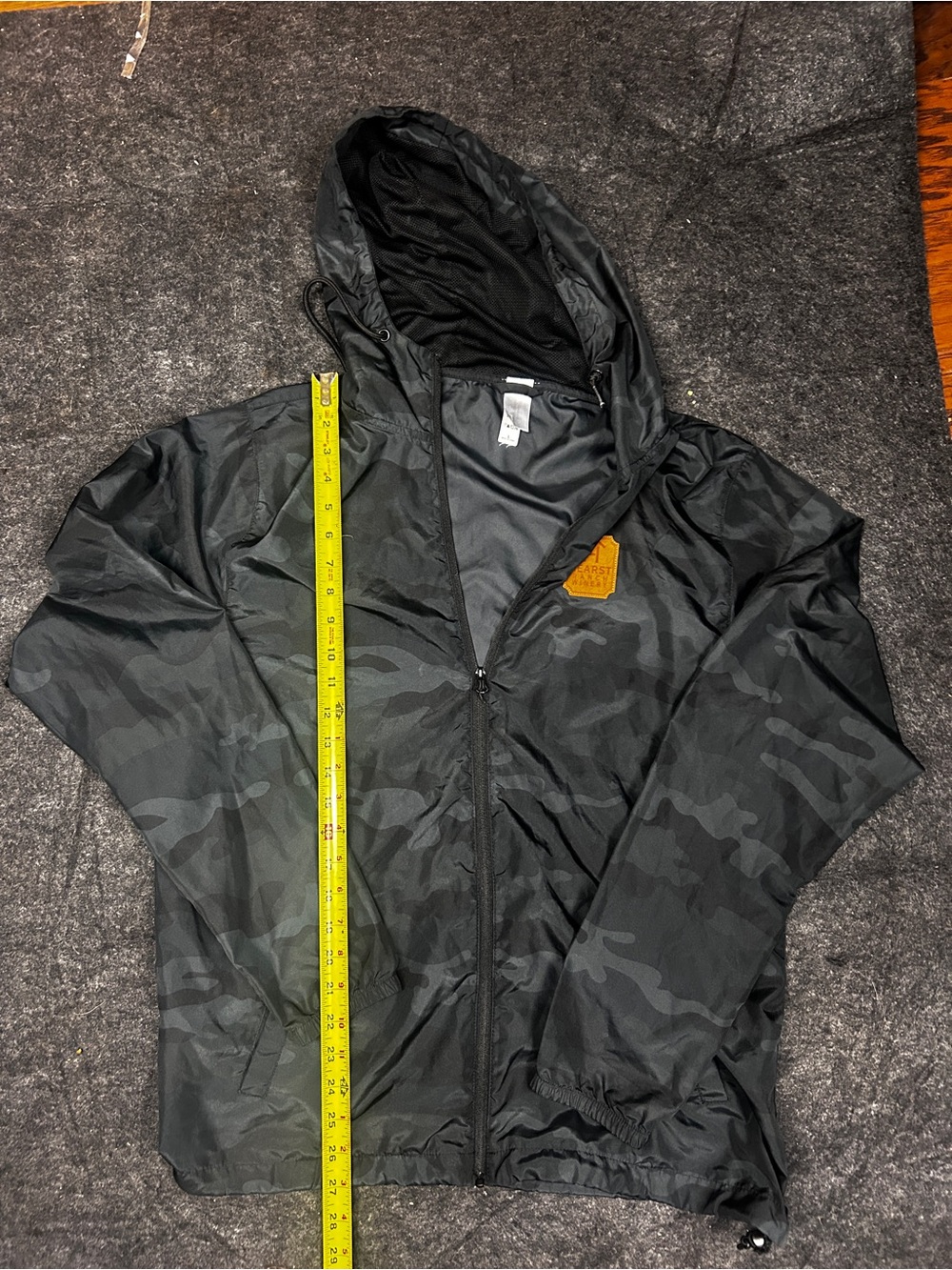Women’s Black Camouflage Hooded Windbreaker Jacket